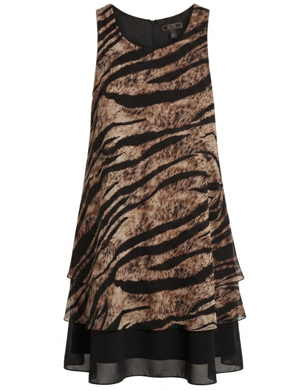 Froccella Animal Print Layered Sleveless Tank Dress One Size